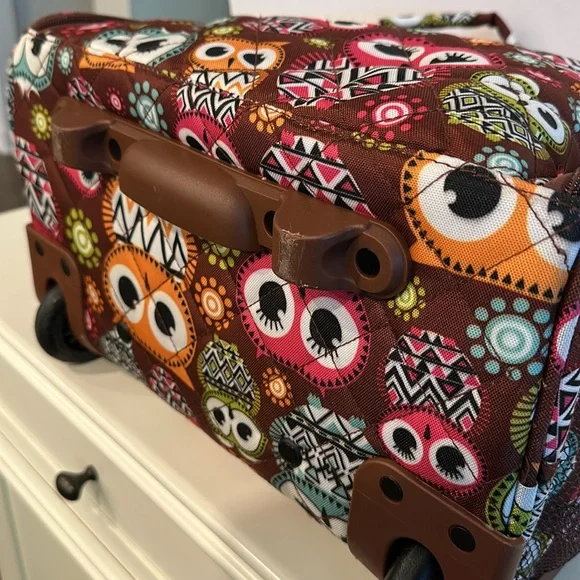 Rockland Owl Print Rolling Tote for Travel, Crafts or Storage - Picture 15 of 16